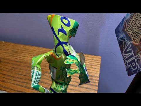 Sculpt a little guy from a La Croix can