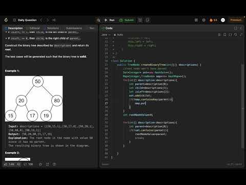 2196. Create Binary Tree From Descriptions | LeetCode 2196. Create Binary Tree From Descriptions
