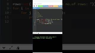 Pyramid Patterns | Patterns in Python | #pythonprogramming #python #patternprograms #pyramidpatterns