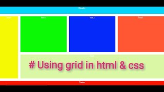 using grid html & css with source code