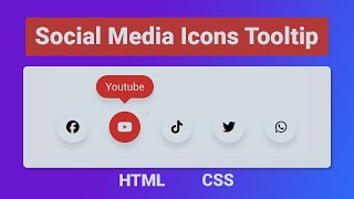 📱✨ Social Media Icons with Tooltips: HTML & CSS Hover Magic for MZCode01 Developers ✨🌐 #css #coding
