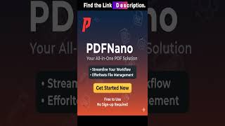 Unlock the Best Free PDF Tools Online with PDFNano! #pdfeditor #aitools #pdftool