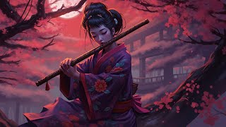 Japanese Reggae Vibes | Traditional Instruments Serene Music Cherry Blossom Evening