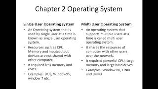 lect11 chapter 2 classification of operating system and types of Operating System
