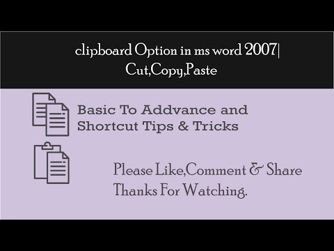 clipboard Option in ms word 2007|Cut,Copy,Paste|Beginner Tech