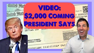 WATCH: It's Coming $2,000 Stimulus Check Payments for Most Americans