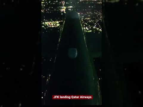 Qatar Airways landing in JFK airport Airbus A350-900 landing in New York