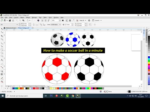 How to make a soccer ball in a minute with coreldraw (use fish eye effect)