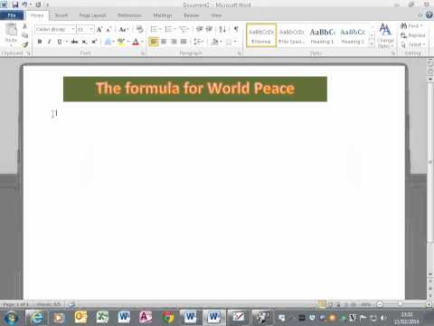how to create a Newsletter using the scenario World Peace