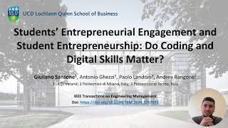 Students' Entrepreneurial Engagement and Entrepreneurship: Do Coding and Digital Skills Matter?