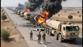 9 minutes ago! 350 US oil trucks were intercepted by Russian missiles before they arrived in Kyiv