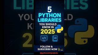 Python 5 Libraries You MUST Know in 2025 🚀 | Python Shorts #python #shorts #viral