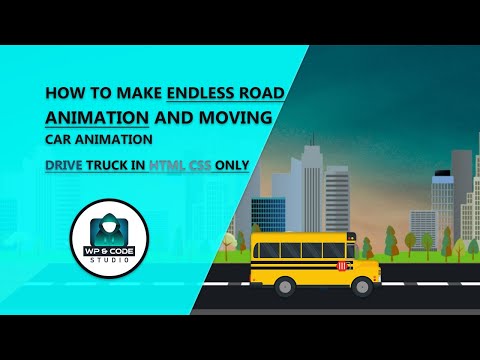 How to make endless road animation and moving car animation | Drive truck in html css only