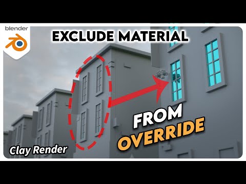 Exclude Materials from Override in Blender (Clay Render)
