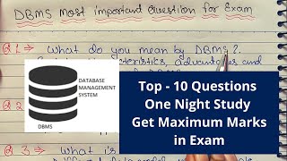 Mostly asked questions in Database Management System (or DBMS) - Top 10 | One Night Study