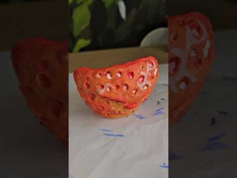 A sassy strawberry for a sassy Etsy Store! #strawberrygift #strawberryart #claysculpture