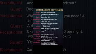 Hotel booking conversation in english / in easily