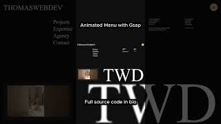 Animated menu with gsap #developer #frontend #javascript #html #css #coding #programming #design