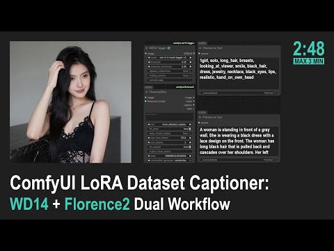 🟢 ComfyUI LoRA Dataset Captioner: WD14 + Florence2 Dual Workflow (ComfyUI Shortcut)