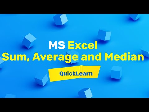 Microsoft Excel: How to Add, Average and determine Median value