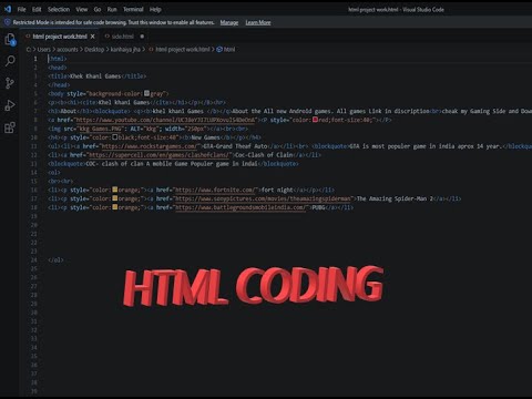 अब HTML सीखे बिल्कुल नए अंदाज़ में, html coding / #bnfcodevideo1/ bnfcode /html full stack course.