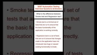 SOFTWARE TESTING : What is the difference between Smoke and Sanity Testing?