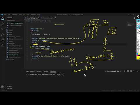 Programming in C to Print The sum of user given numbers. Explained (Easy) !