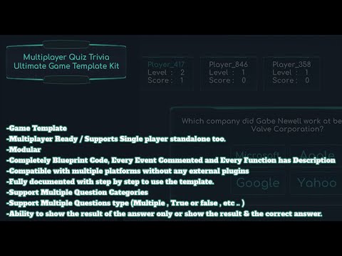 Multiplayer Quiz Trivia Ultimate Game Template Kit Unreal Engine