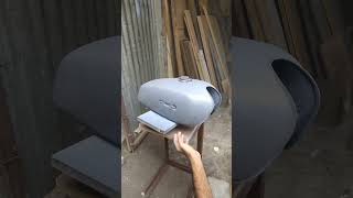 applying primer coat on yamaha fuel tank restoration rx100 motorcycle #restoration #rx100 #shots