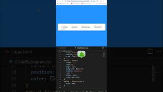 🔥 Cool Navbar Hover Animation with HTML & CSS #webdevelopment #coding #htmlcss #shorts