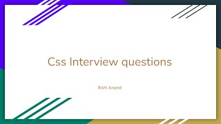 CSS Interview Questions #css #cssinterview