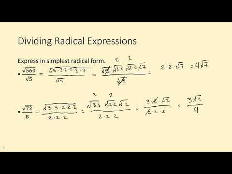 Math 10 Skill 12 Radical expressions with operations