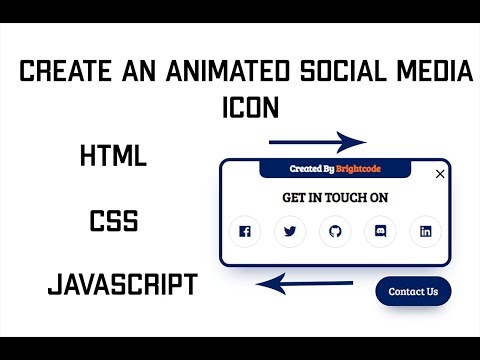 How To Create An Animated Social Media Slide Icon On Button Click | JAVASCRIPT