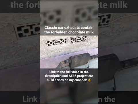 Classic car exhausts contain the forbidden chocolate milk