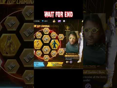 GOLDEN TOP CRIMINAL EVENT FREE SPIN IN FreeFire #freefire #shorts