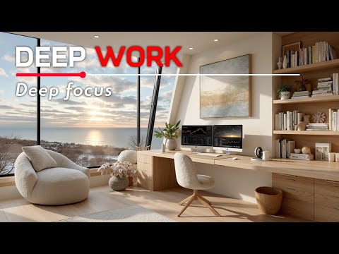 Deep Focus Music | Productive Work with Ocean Sunset Ambience & Study Motivation Music
