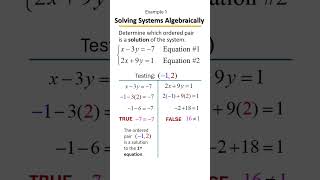 Solve Linear Systems Algebraically by Plugging in Ordered Pairs | Quick & Easy Method! 🔍 Example 1