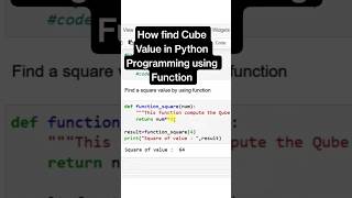Python Programming Function to Cube Number So Easy! #python #ai