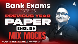 IBPS-RRB-SBI Classes 2025 | English Previous Year Paper | English By Anubhav Sir