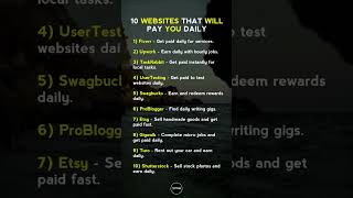 10 Websites That Pay You Daily (Make Money Online Fast in 2025!)  #workfromanywhere #onlineincome