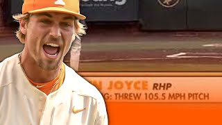 Tennessee Pitcher Ben Joyce throws the fastest pitch in college baseball history 😳🤯 #shorts