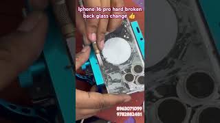 Iphone 16 pro hard broken back glass replace 👍