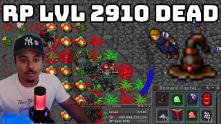 BEST HUNT FOR MONK LVL 600+, RP LVL 2910 DEAD, FERUMBRAS' HAT DROPPED IN UNEBRA, #tibia #gwtibia