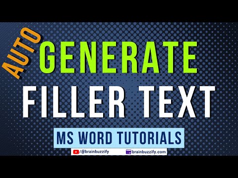 Auto Generate Filler (Sample, Dummy) Text in a Word Document - Two Methods