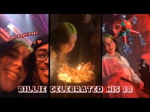 Billie Eilish celebrating her 18 years