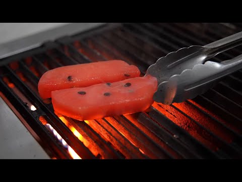 Korea street food - Hoxy? Watermelon on fire? Grilled Water Melon, Chef's Fried