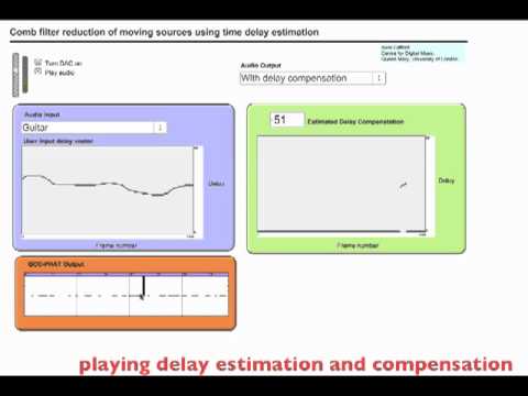 Comb filter reduction of moving sources using time delay estimation