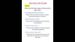 Servlet Life Cycle #servletlifecycle #servlets