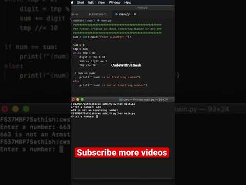 #python #14🔥Armstrong Number in Python🔥| Pattern Programming | #shorts #coding #programming #learn
