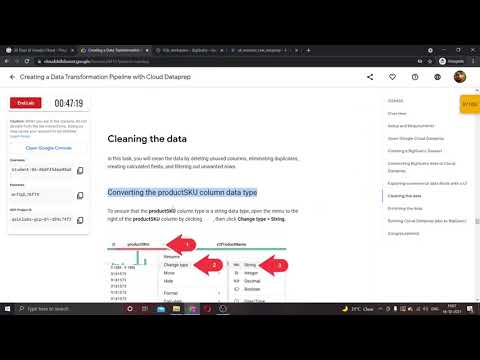 30 Days of Google Cloud Track-2_Quest-4_Lab1(Creating a Data Transformation Pipeline with Cloud)